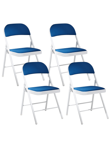 Beliani 4er-Set Konferenzstuhl SPARKS in Blau/Weiß