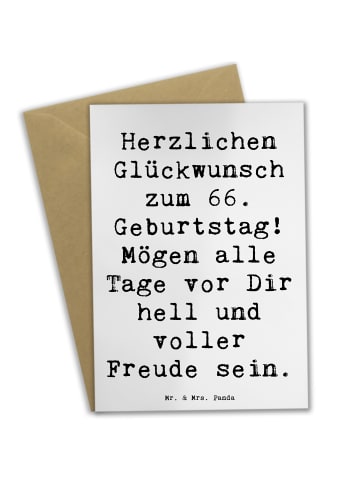 Mr. & Mrs. Panda Grußkarte Spruch 66. Geburtstag Glückwünsche mi... in Weiß