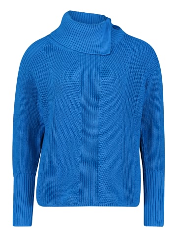 Betty Barclay Grobstrick-Pullover mit hohem Kragen in mittelblau