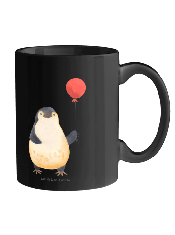 Mr. & Mrs. Panda Tasse Pinguin Luftballon ohne Spruch in Schwarz