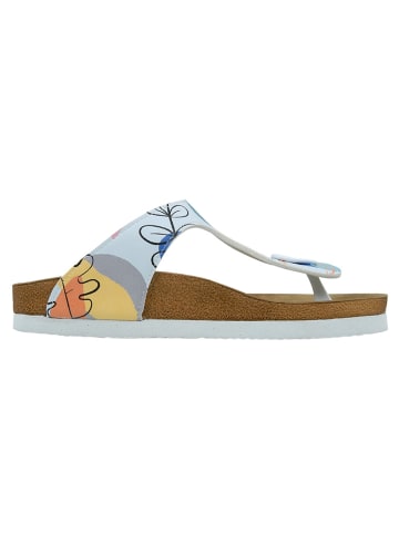 Dogo Lila Zehentrenner Sandalen - Abstract Leaves 41 in Blau