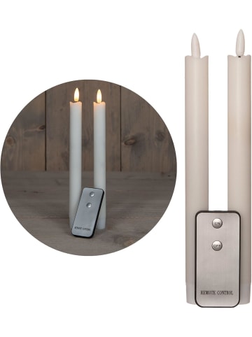 Novaliv Novaliv Stabkerzen LED mit Timer Weiss 2er Indoor mit 6 Stunden Timer in Weiß