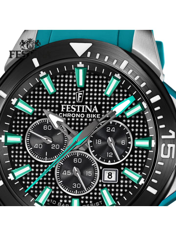 Festina Analog-Armbanduhr Festina Chrono Bike grün extra groß (ca. 47mm)