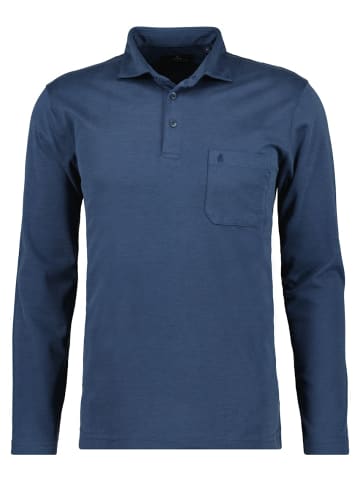 Ragman Softknit-Polo Kent-Kragen, Velvet-Touch in Blau