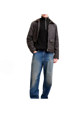 Jack and Jones JORBLEECKER Knit Half Zip BF in Schwarz