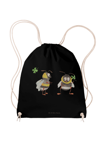 Mr. & Mrs. Panda Beutel Hummeln Kleeblatt ohne Spruch in Schwarz