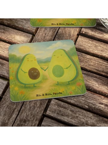 Mr. & Mrs. Panda Bierdeckel Avocado Pärchen Design ohne Spruch in Weiß