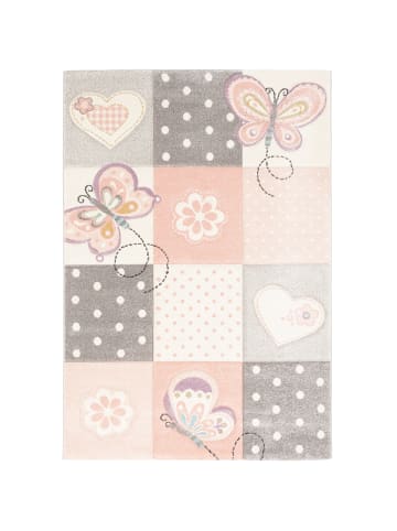 Pergamon Kinderteppich Maui Kids Karo in rosa