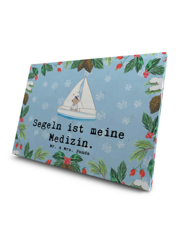 Mr. & Mrs. Panda Tee Adventskalender Bär Segeln mit Spruch in Eisblau