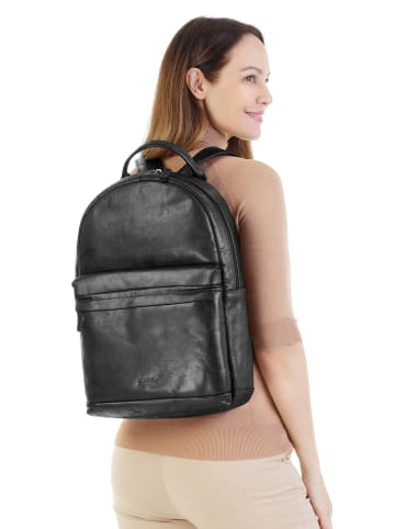 X-ZONE Rucksack echt Leder in schwarz
