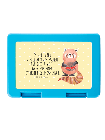 Mr. & Mrs. Panda Aufbewahrungsbox Roter Panda mit Spruch in Gelb Pastell