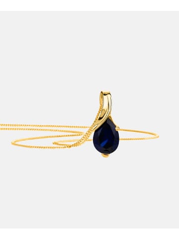 Diamant L'éternel Halskette aus 585 Gelbgold mit Saphir