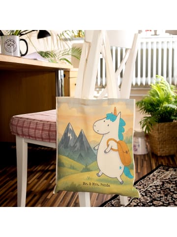 Mr. & Mrs. Panda Tote Bag Einhorn Bergsteiger Design ohne Spruch in Weiß