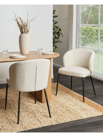 Beliani 2er-Set Esszimmerstuhl ZANA in Beige/Schwarz