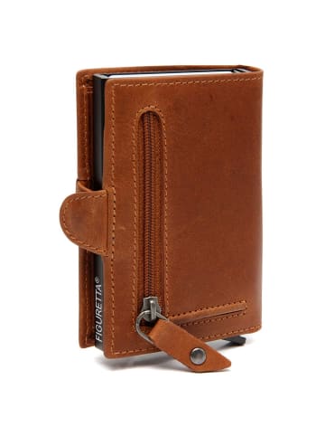 The Chesterfield Brand Lagos - Kreditkartenetui 6cc 10 cm RFID (black) in cognac