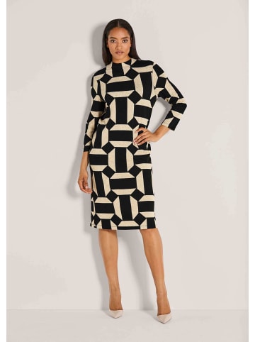 MADELEINE Elegantes Kleid mit Grafik-Print in schwarz / beige / melange