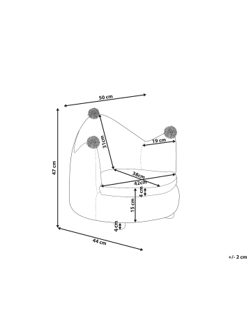 Beliani Kindersessel VEGA in Rosa/Schwarz - (W) 50 x (H) 47 x (L) 44 cm