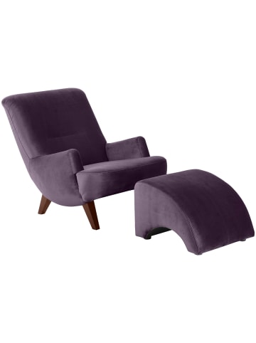 58 aufm Kessel Sessel Kajsa 71x80x101 Bezug Samtvelours Buche nussbaum/purple
