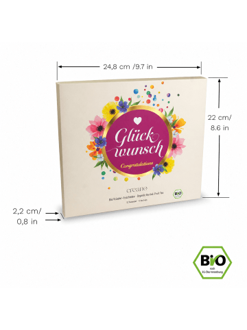 Creano Bio Kräutertee Glückwunsch-Geschenkset  - 12x Bio-Teebeutel 24g*  