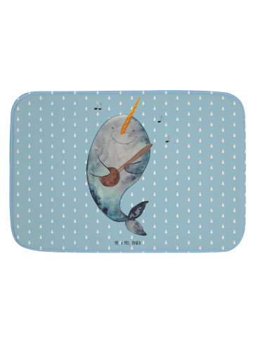 Mr. & Mrs. Panda Badematte Narwal Gitarre ohne Spruch in Blau Pastell