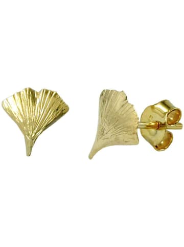 Gallay Ohrstecker Ohrring 9mm Ginkgoblatt glänzend 9Kt GOLD in gold