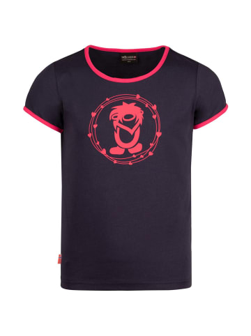 Trollkids T-Shirt "Oppland" in Marineblau/Magenta