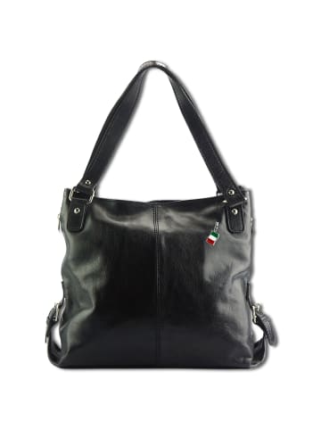 Florence Florence Schultertasche, Henkeltasche, Shopper Leder schwarz ca. 40cm