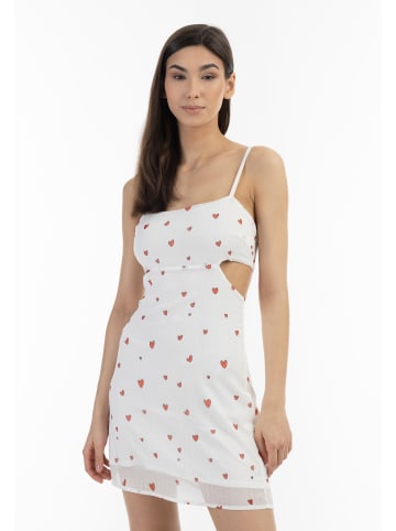 myMo Damen Minikleid in Weiss Mehrfarbig