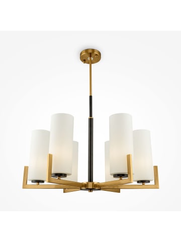 Licht-Erlebnisse Kronleuchter (B)67 x (L)67 x (H)52.4 cm in Messing Weiß SchwarzMessing Weiß Schwarz