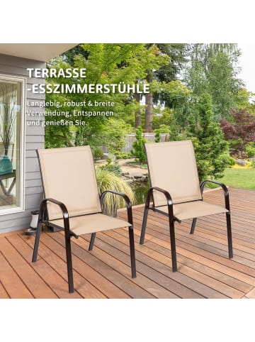 COSTWAY 2er Set Gartenstühle 56x72x90cm in Beige