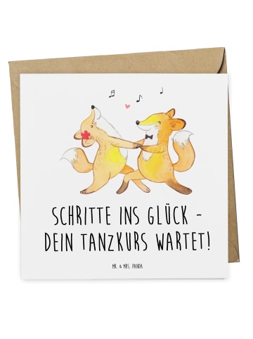 Mr. & Mrs. Panda Geschenkgutschein Tanzkurs Glück mit Spruch in Weiß