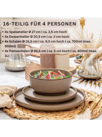 Sänger Tafelservice Bombay Oak - 16 teilig aus Steingut