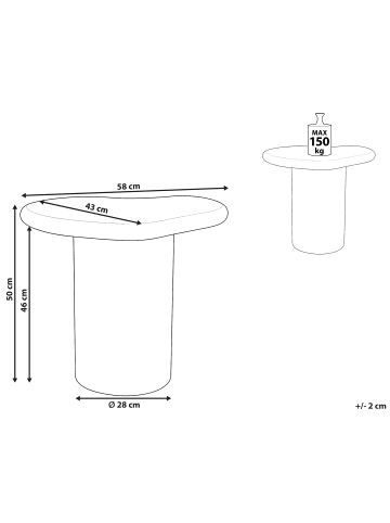 Beliani Beistelltisch ARSOLI in Weiß - (W) 58 x (H) 50 x (L) 43 cm