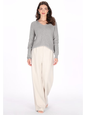 Usha Women Sweater in light grey melange