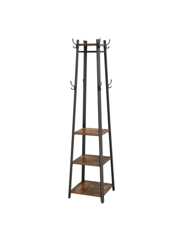VASAGLE Garderobenständer Barnet in Vintagebraun - (B)44.6 x (H)181.7 x (T)44.6 cm