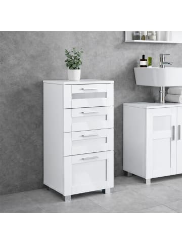 VCM  Midischrank Schubladen Nilari 76 x 38 x 28 cm in Weiß