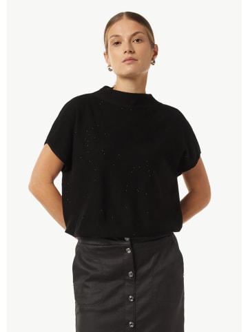 comma Strickpullover kurzarm in Schwarz