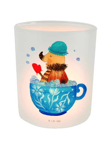 Mr. & Mrs. Panda Windlicht Glas Nachtfalter Schaumbad ohne Spruch in Transparent