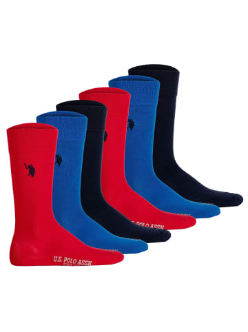 U.S. Polo Assn. Socken 6er Pack in Marine/Royalblau/Rot