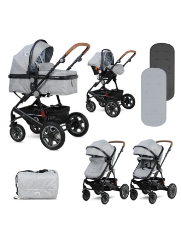 Lorelli Kombikinderwagen Lora 3 in 1 in grau