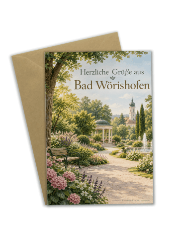 Grußkarte Garten elegant Design mit Spruch in Weiß