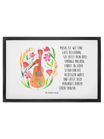 Mr. & Mrs. Panda Fußmatte außen Rotkehlchen Gitarre mit Spruch in Bunt
