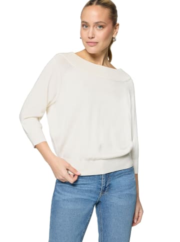 Zero  Strickpullover mit Carmenausschnitt in Offwhite