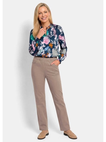 GOLDNER Kurzgröße:  Bequeme Jeanshose VERA in taupe