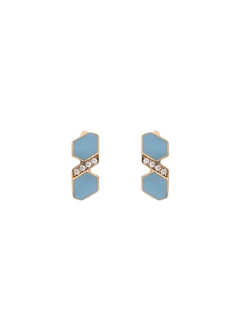 NAEMI Women Earrings in Rose Gold Turquoise