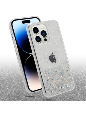 cadorabo Hülle für Apple iPhone 14 PRO MAX Glitter in Transparent mit Glitter