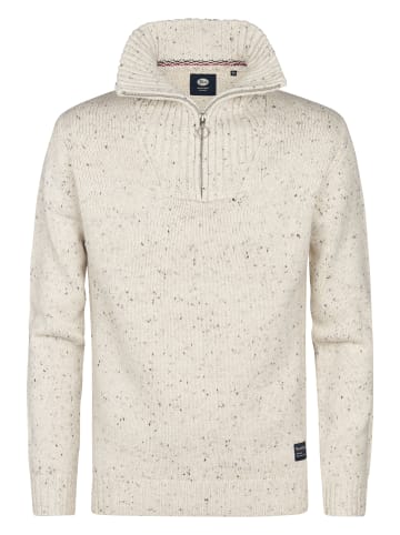 Petrol Industries Pull Zippé Demi-Zip en Maille Denver in Weiß