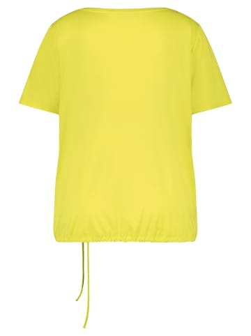 SAMOON T-Shirt Kurzarm Rundhals in Lemon Green gemustert