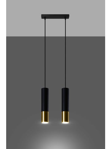 Nice Lamps Hängeleuchte LONGBOT 2 in Schwarz/Gold (H)90cm (L)30cm (B)6cm