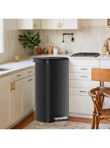 SONGMICS Mülleimer Powe in Schwarz - (B)38 x (H)77 x (T)40.4 cm - 68 L